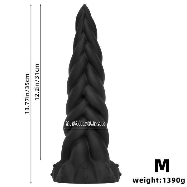 Hands-free butt plug with strong suction cup, realistic beginner anal dildo, suitable for men and women (black and gold)