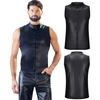 Matte Leather Sleeveless Chic Shirt