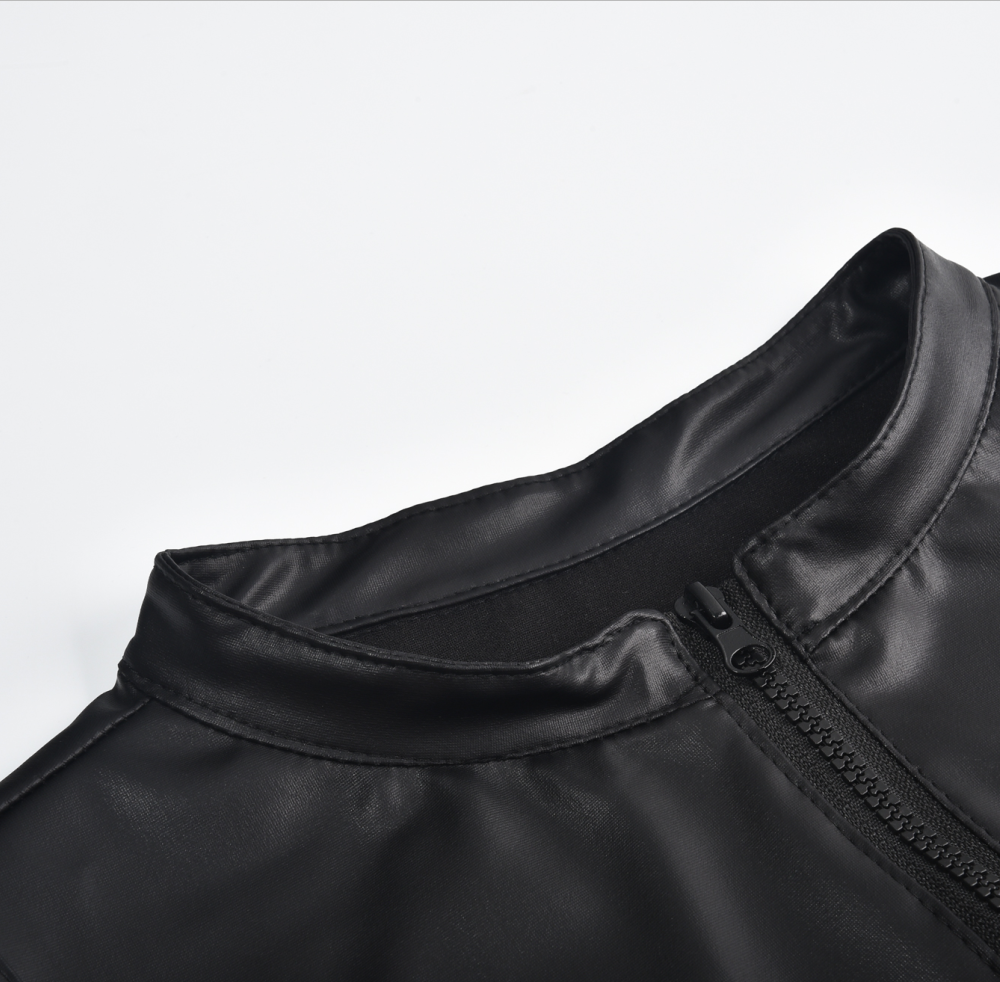 Matte Leather Sleeveless Chic Shirt