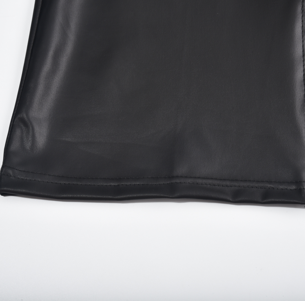 Matte Leather Sleeveless Chic Shirt