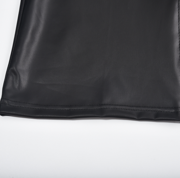 Matte Leather Sleeveless Chic Shirt