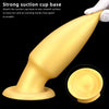 8.85in Premium Gold Soft Liquid Silicone Big Butt Plug Dildo Adult Toy