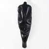 Black leather bondage full body tied leather lace-up suit