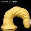 Gold Silicone Soft Anal Plug Suction Cup Anal Expanding Dildo Fisting Sex Toy