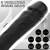 Black Realistic 3-in-1 Dildo Clit Vibrator G-Spot Massager Big Sex Toy For Women