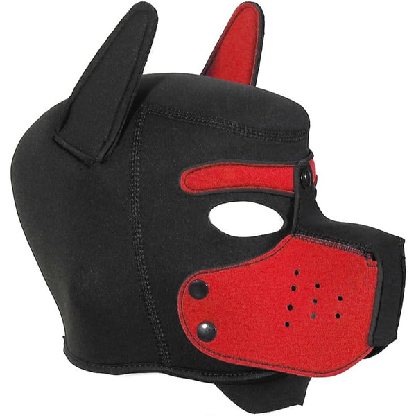 Neoprene Puppy Face Muzzle Dog Removable Full Head Hood Mask With Ears (One Size)