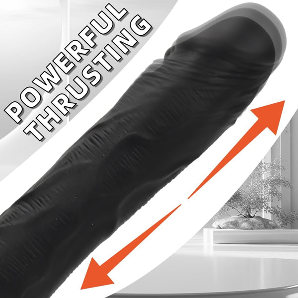 Black Realistic 3-in-1 Dildo Clit Vibrator G-Spot Massager Big Sex Toy For Women