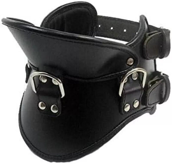 Genuine Leather Slave Posture Collar Bondage Neck Restraint/Unisex Luxury Leather Neck Collar