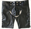 New Fashion Imitation Leather Lace-up Sexy Spanking Shorts Men's Bodybuilding Fitness Briefs Fetish Men's Club Clothing Sexy Clothing