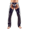 Men's Sexy Leather Chaps with Zipper and Thong