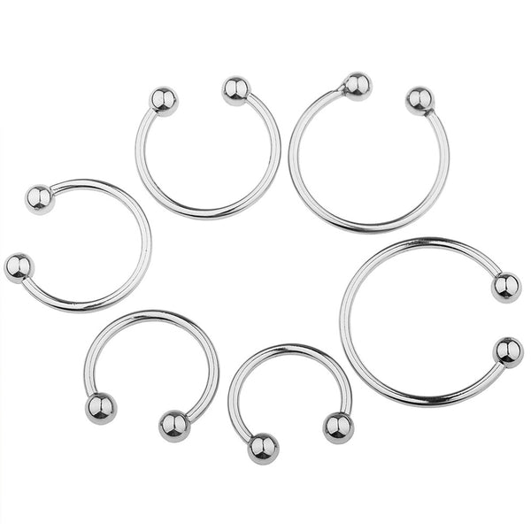 Dual Ball Cock Head Glans Penis Ring Sex Increase Orgasm Men Stainless Steel