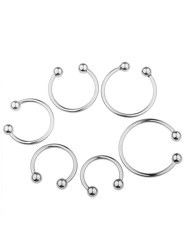 Dual Ball Cock Head Glans Penis Ring Sex Increase Orgasm Men Stainless Steel