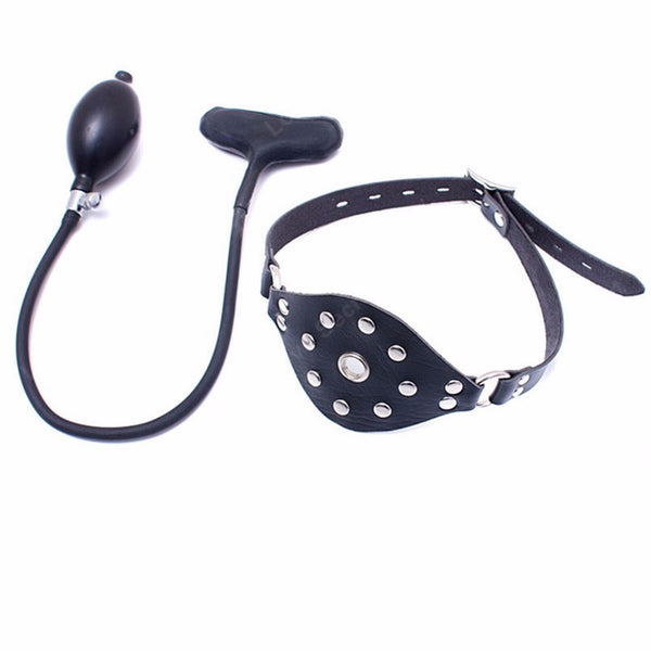 Inflatable Faux Leather Ball Mouth Pump Gag